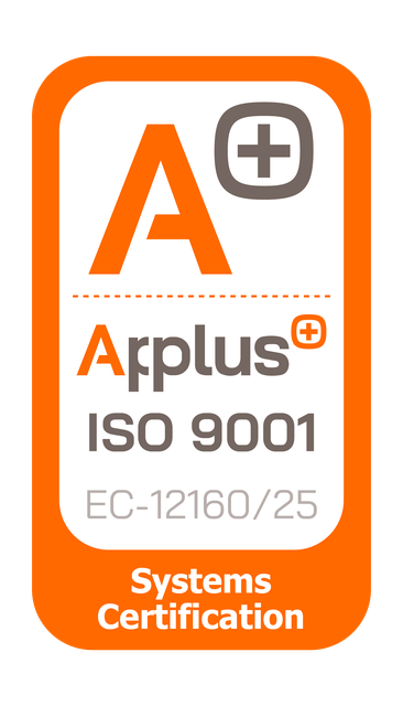 Certificat ISO 9001 emès per Applus+, núm. EC-12160/25